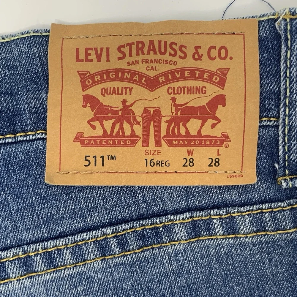 Levi's 511 Slim Straight Leg Boy's Blue Jeans Size 16 ‎ Regular